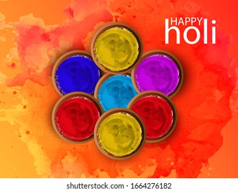 Happy holi vector elements for card design.