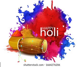 Happy holi vector elements for card design.