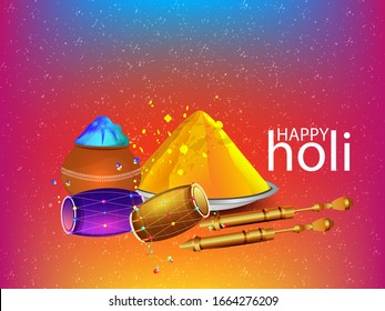 Happy holi vector elements for card design.