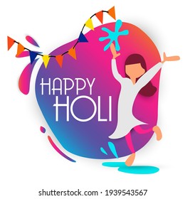 Happy holi vector elements for card design , Happy holi design.