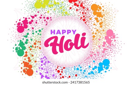 Happy holi vector elements for card design , Happy holi design banner or horizontal poster template