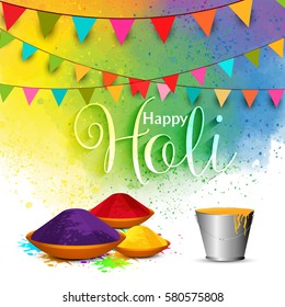 Happy holi vector elements for card design , Happy holi design 