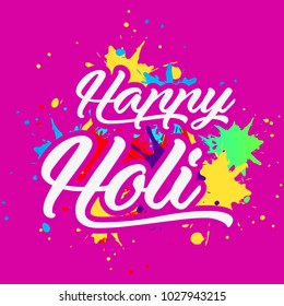 Happy Holi Vector Illustration .