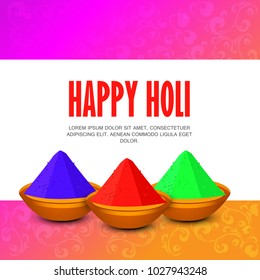 Happy Holi Vector Illustration .