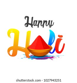 Happy Holi Vector Illustration .