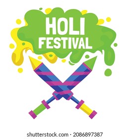 Holi feliz en ilustración vectorial
