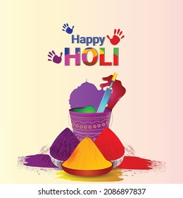 happy Holi in vector illustration