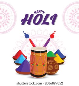 happy Holi in vector illustration