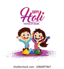 happy Holi in vector illustration