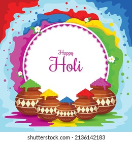 happy Holi in vector illustration