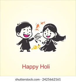 happy Holi in vector illustration