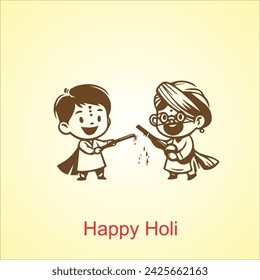 Holi feliz en ilustración vectorial