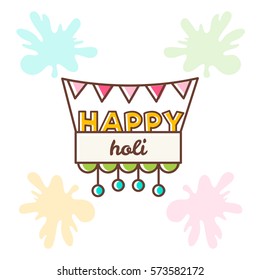 Happy Holi. Vector illustration.