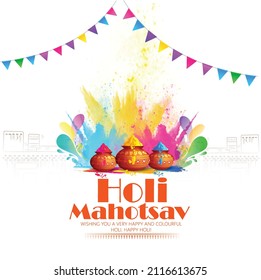 Happy Holi, Vector Illustration Of Abstract Colorful Background