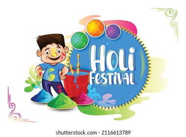Happy Holi, Vector Illustration Of Abstract Colorful Background