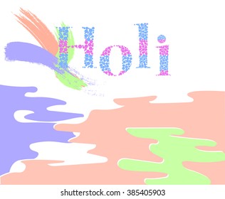 Happy Holi. Vector illustration. Colorful paint splash and powder background