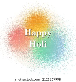 Happy Holi vector illustration with English text. Happy Holi festive banner vector designed on white background. 