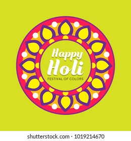 Happy Holi vector illustration for indian festival of colors with traditional and festive elements. Can be used for posters, banners, brochures, and print designs.