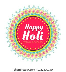 Happy Holi vector illustration for indian festival of colors with traditional and festive elements. Can be used for posters, banners, brochures, and print designs.