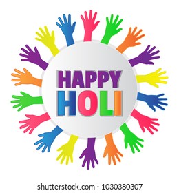 Happy Holi vector illustration for indian festival of colors with traditional and festive elements. Can be used for posters, flyers, banners, brochures, greetings, and print designs. 