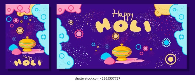 Happy Holi. Vektorgrafik. Poster und Banner Design.