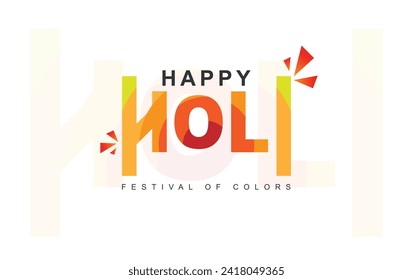 Happy Holi vector letter design. Holi background. Festival of colors