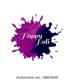 Happy Holi Watercolor Splash background