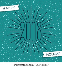 Happy Holiday 2018. Greetings banner. Vector design elements