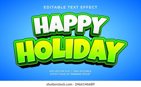 Feliz Festiva 3d Plantilla de efecto de texto editable