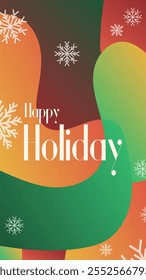 happy holiday in abstract christmas style backgound and snow flake for end year and new year holiday greeting card. vertical banners and wallpaper for social media stories teplate vector illustration