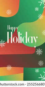 happy holiday in abstract christmas style backgound and snow flake for end year and new year holiday greeting card. vertical banners and wallpaper for social media stories teplate vector illustration