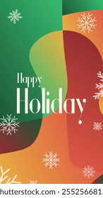 happy holiday in abstract christmas style backgound and snow flake for end year and new year holiday greeting card. vertical banners and wallpaper for social media stories teplate vector illustration