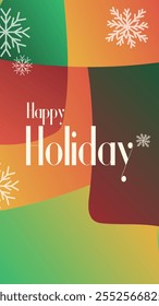 happy holiday in abstract christmas style backgound and snow flake for end year and new year holiday greeting card. vertical banners and wallpaper for social media stories teplate vector illustration