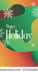 happy holiday in abstract christmas style backgound and snow flake for end year and new year holiday greeting card. vertical banners and wallpaper for social media stories teplate vector illustration