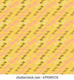 Happy holiday arabic like text - greeting seamless pattern.