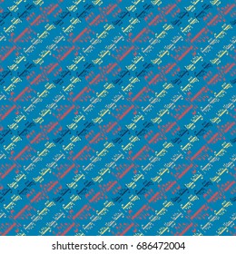 Happy holiday arabic like text - greeting seamless pattern.