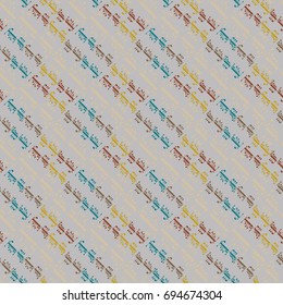 Happy holiday arabic like text - greeting seamless pattern.