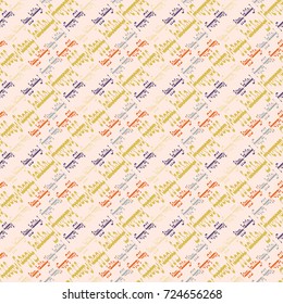 Happy holiday arabic like text - greeting seamless pattern.