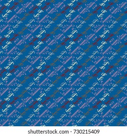Happy holiday arabic like text - greeting seamless pattern.