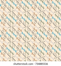 Happy holiday arabic like text - greeting seamless pattern.