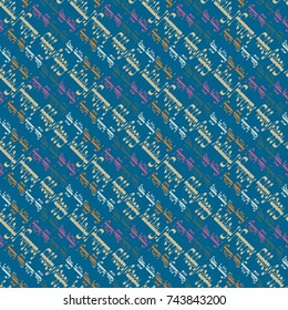 Happy holiday arabic like text - greeting seamless pattern.