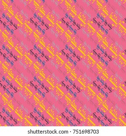 Happy holiday arabic like text - greeting seamless pattern.