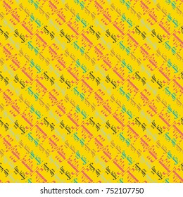 Happy holiday arabic like text - greeting seamless pattern.