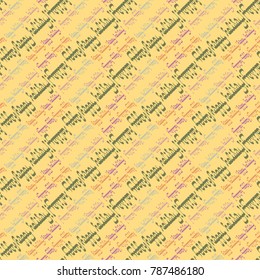Happy holiday arabic like text - greeting seamless pattern.