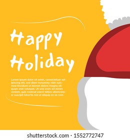 Happy holiday background with Christmas hat. Vector illusration
