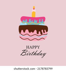 Happy holiday baked cakes with candles vector