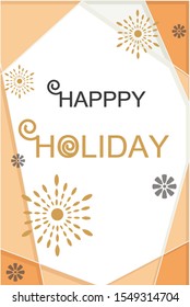 Happy holiday beautiful greeting card background. Flat vector illustration for your project.