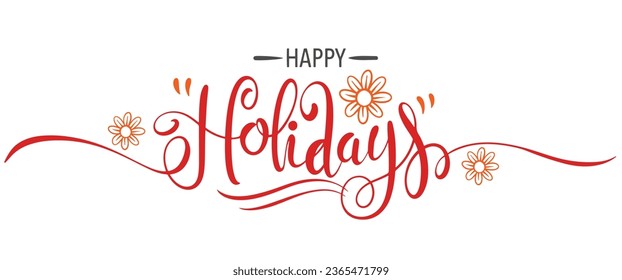 Happy holiday calligraphy vector element design