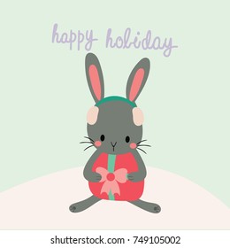 Happy holiday with cute rabbit.