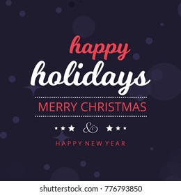 Happy holiday dark theme vector
